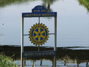 Greenwich Meridian Marker; England; Cambridgeshire; Flood